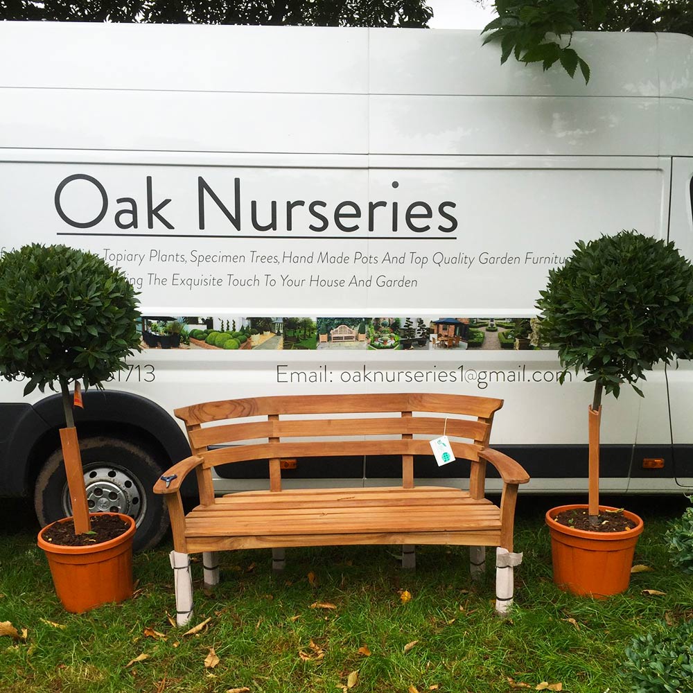 Beautiful Oak Furniture in a garden in London